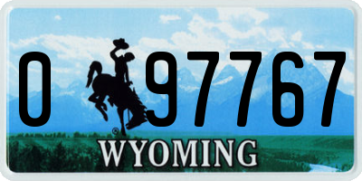 WY license plate 097767