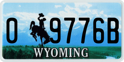 WY license plate 09776B