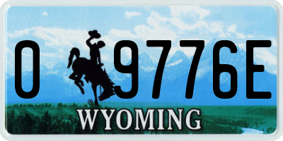 WY license plate 09776E