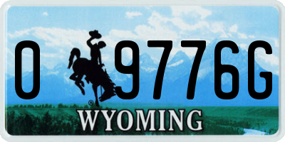 WY license plate 09776G