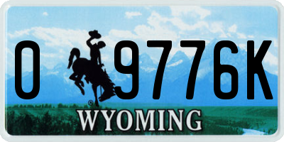 WY license plate 09776K