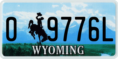 WY license plate 09776L