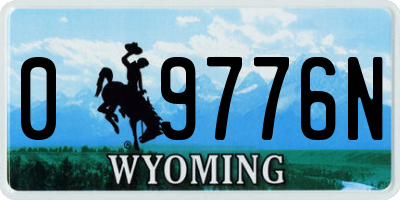 WY license plate 09776N
