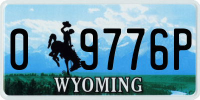 WY license plate 09776P