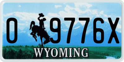 WY license plate 09776X