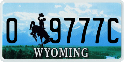 WY license plate 09777C