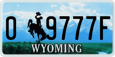 WY license plate 09777F