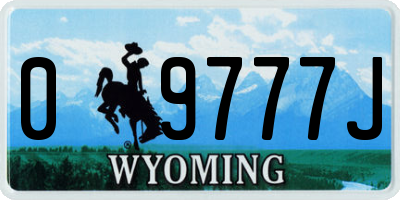WY license plate 09777J