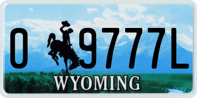 WY license plate 09777L