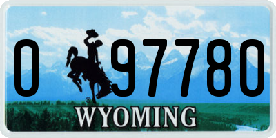 WY license plate 097780