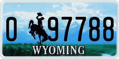 WY license plate 097788
