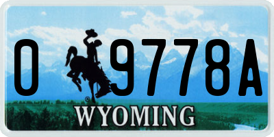 WY license plate 09778A