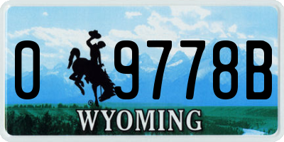 WY license plate 09778B