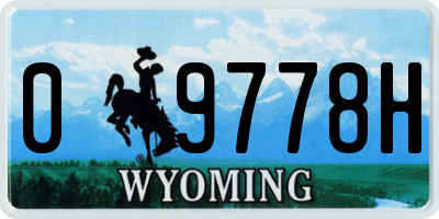 WY license plate 09778H