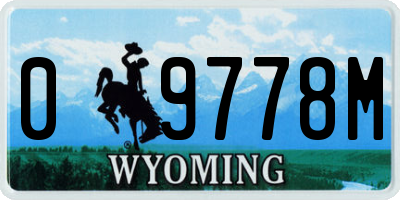 WY license plate 09778M