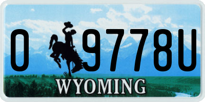WY license plate 09778U