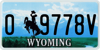 WY license plate 09778V