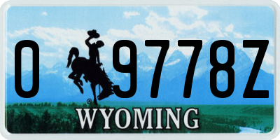 WY license plate 09778Z