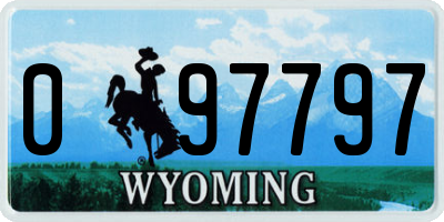 WY license plate 097797