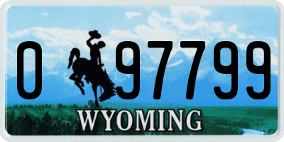 WY license plate 097799