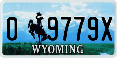WY license plate 09779X