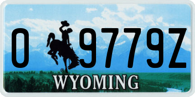 WY license plate 09779Z