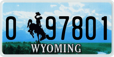 WY license plate 097801