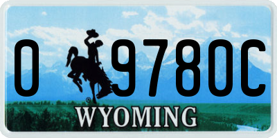 WY license plate 09780C