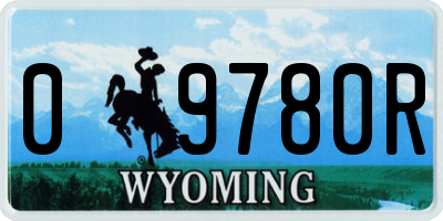 WY license plate 09780R