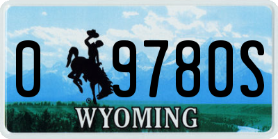 WY license plate 09780S