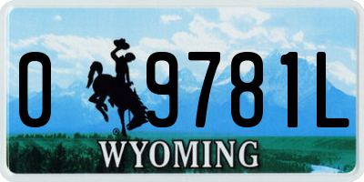 WY license plate 09781L