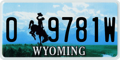 WY license plate 09781W