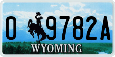 WY license plate 09782A