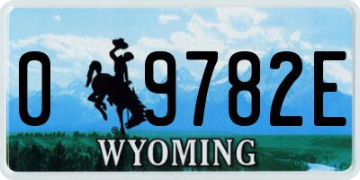WY license plate 09782E