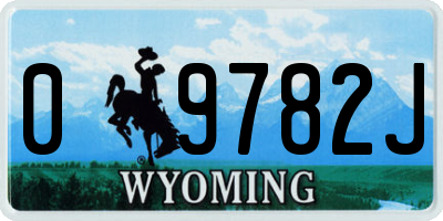 WY license plate 09782J