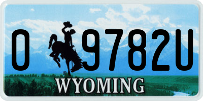 WY license plate 09782U