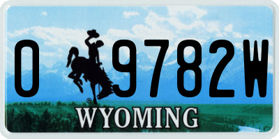 WY license plate 09782W