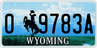 WY license plate 09783A