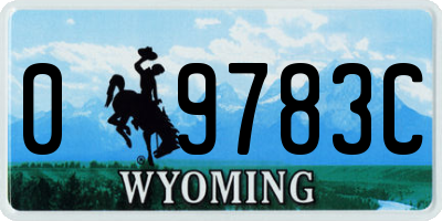 WY license plate 09783C