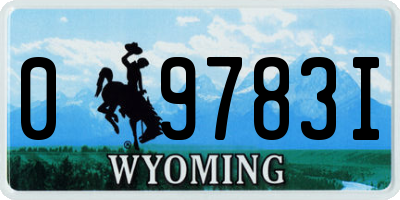 WY license plate 09783I