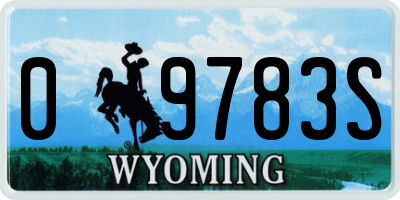 WY license plate 09783S