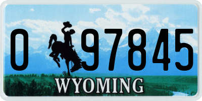 WY license plate 097845