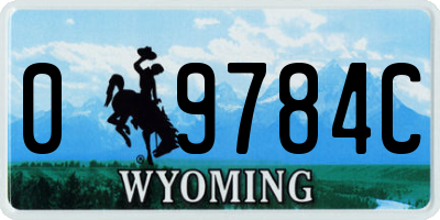 WY license plate 09784C