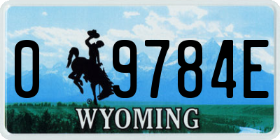 WY license plate 09784E