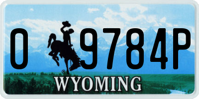 WY license plate 09784P