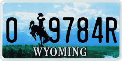 WY license plate 09784R