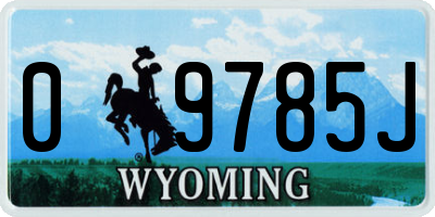 WY license plate 09785J