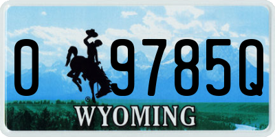 WY license plate 09785Q