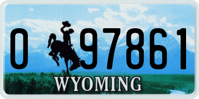 WY license plate 097861