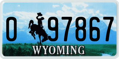WY license plate 097867